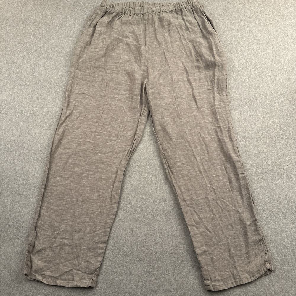 Flax Lightweight Linen Drawstring Pants in Taupe
